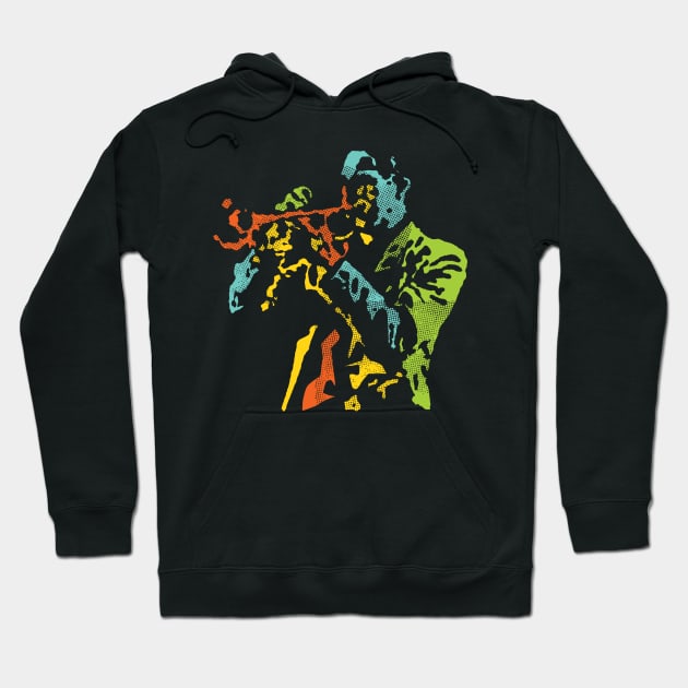 The Colorful Trumpet Player Hoodie by jazzworldquest